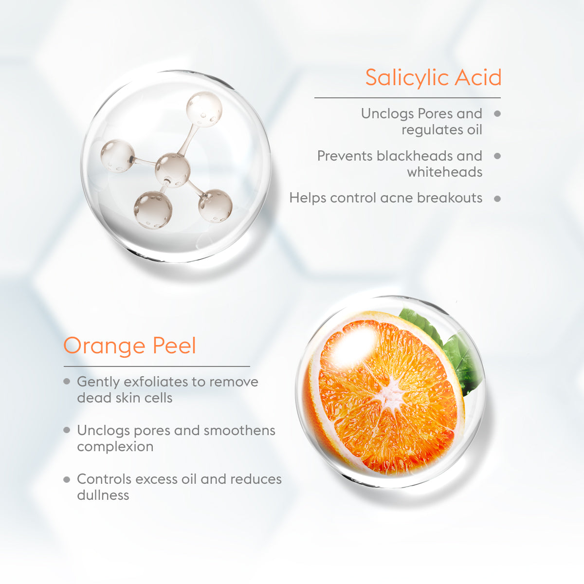 Acne Defense Serum Face Wash with Salicylic Acid Serum & Orange Peel - 150ml