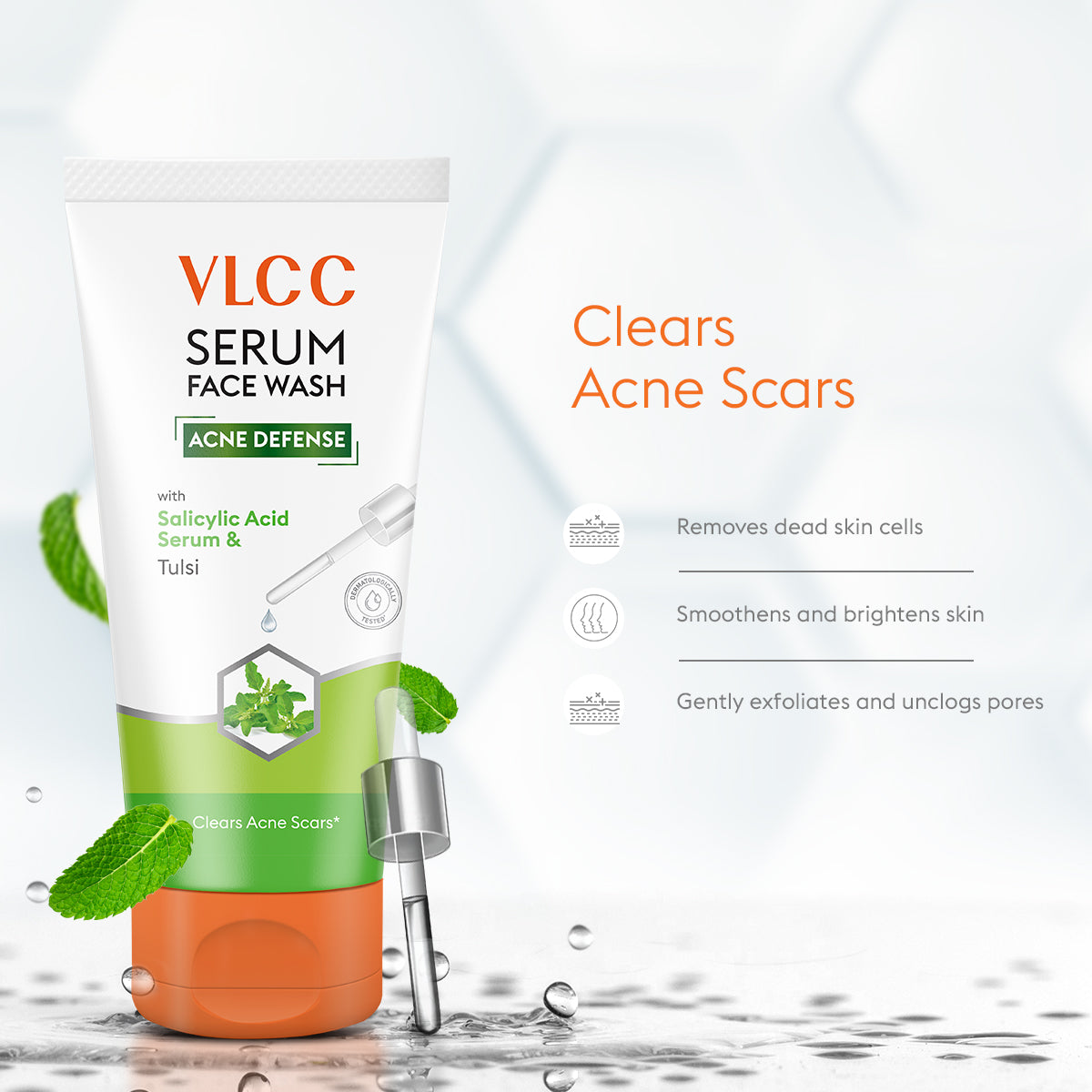 Acne Defense Serum Face Wash with Salicylic Acid Serum & Tulsi - 150ml