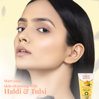 DEEP PORE CLEANSING & BRIGHTENING HALDI & TULSI FACE WASH 50ml