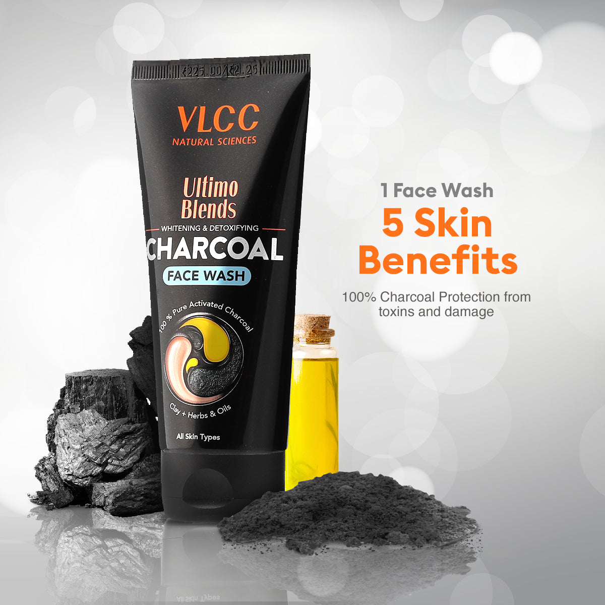 Vlcc Ultimo Blends Charcoal Face Wash - 100 Ml