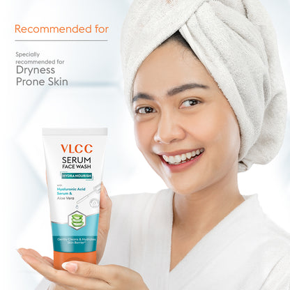 Hydra-Nourish 2-in-1 Serum Face Wash | Hyaluronic Acid + Aloe Vera | Deep Hydration & Glow (150ml)